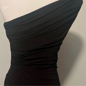 One shoulder ruched cocktail dress Ralph Lauren